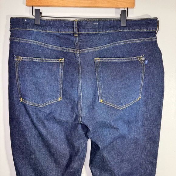 Anthropologie Pilcro The Split Straight Jeans Size 18 Dark Wash Denim Casual - Picture 7 of 16